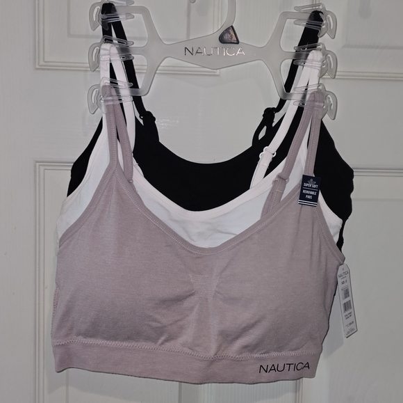 Nautica 3pk Active‎ Athletic Lounge Sports Comfy Bras Bralettes Plus Size 1X New - Picture 1 of 11